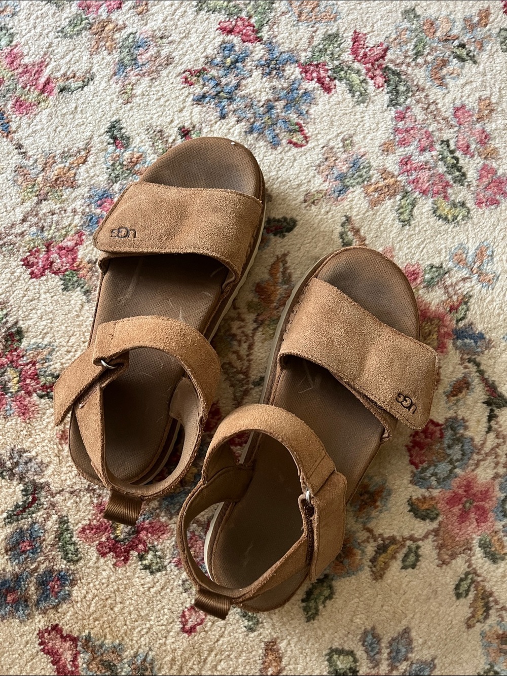 UGG Tan Suede Adjustable Strap Sandals